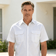 thumbnail image 2 of Cmfcve Work Shirts for Men Short Sleeve Button Down Shirts Point Collar Casual Classic Summer Tops with with Double Chest Pockets, 2 of 8