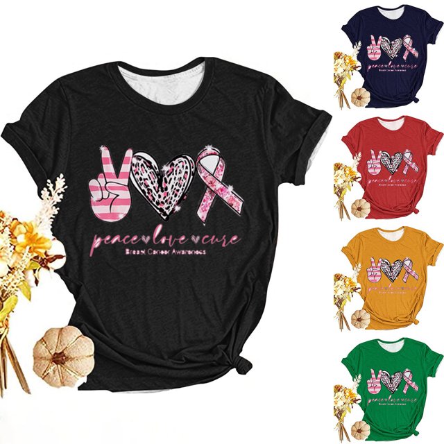Fiudx Camisas para Mujer Camiseta de Manga Corta Holgada con Cuello Redondo y Estampado Informal a La Moda para Mujer