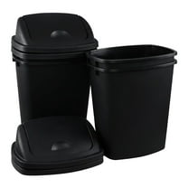 4-Pack 10 Gallon Plastic Top Trash Can, Kitchen Garbage Can with Lid, Black