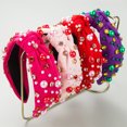 thumbnail image 3 of Enqiretly Lightweight And Durable Rhinestone Pearl Knot Headbands For Valentines Day Rose Rose red, 3 of 6