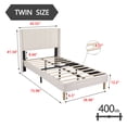 thumbnail image 3 of alazyhome Twin Size Upholstered Platform Bed Frame, Easy Assemble, Beige, 3 of 6