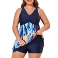 thumbnail image 3 of Summer Mae Womens Plus Size Swimsuits with Shorts One Piece Bathing Suit Floral Printed Swimwear Padded High Waist Swimdress, 3 of 7