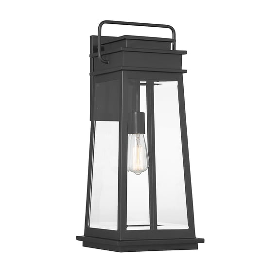 Matte Black One Light Outdoor Wall Lantern from the Boone Collection