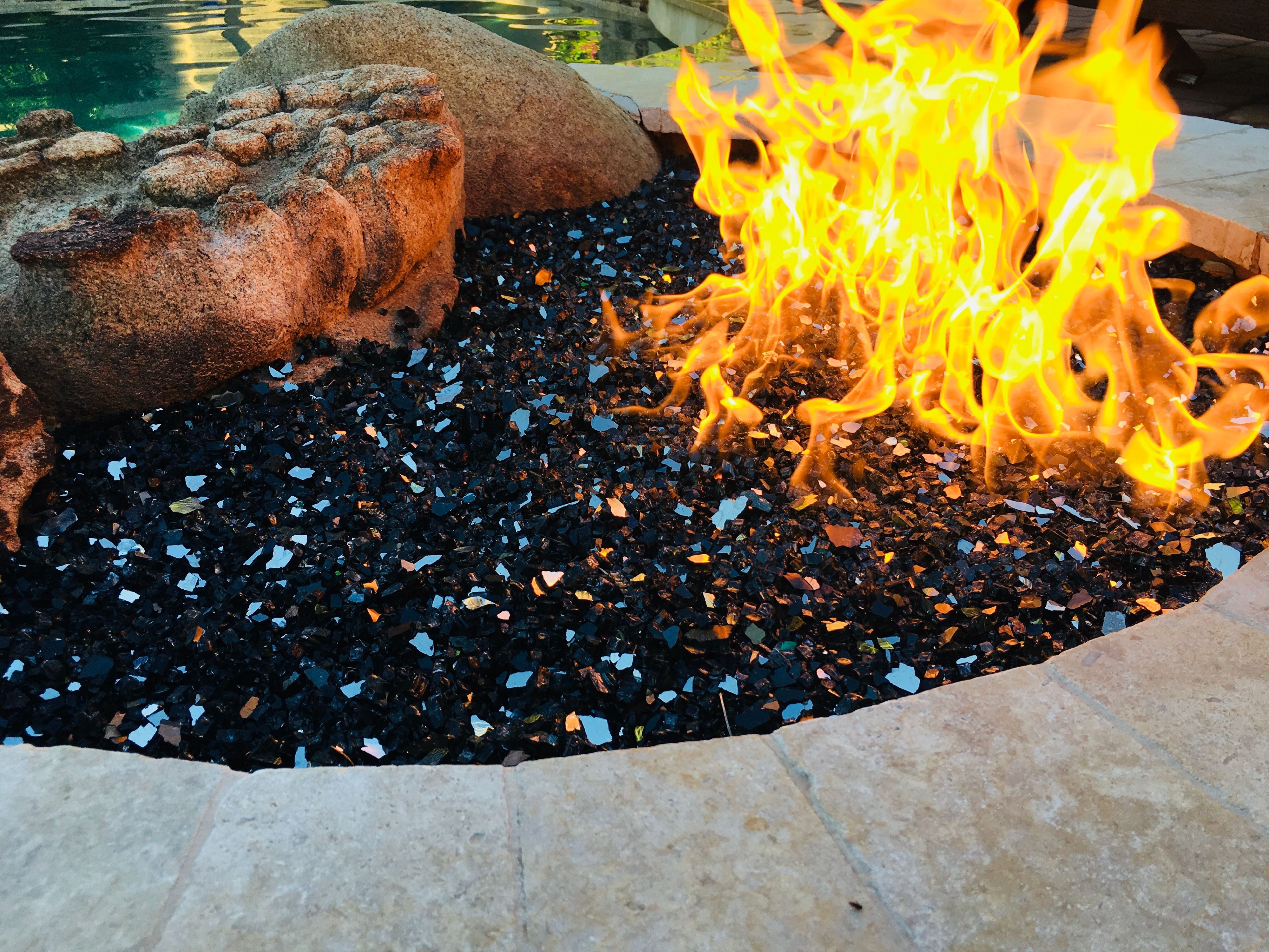 Element Fireglass 0.25" Black Reflective Fire Glass, 10 lb