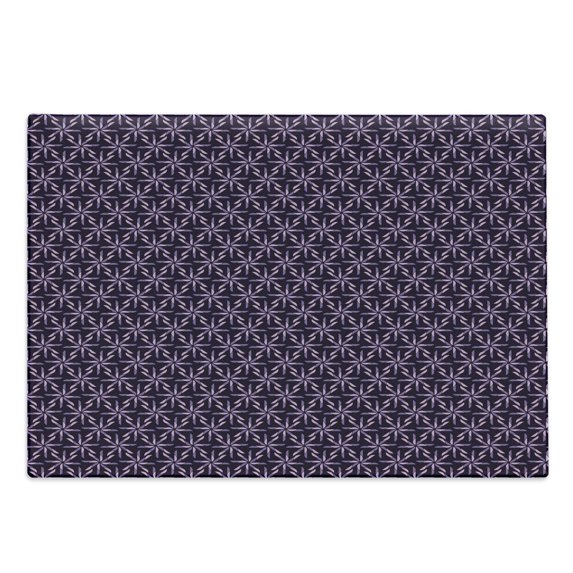 Geometric Cutting Board, Pinwheel Design with Dark Color Palette Abstract Pattern Winter Motifs, Decorative Tempered Glass Cutting and Serving Board, Large Size, Mauve Lavender Purple, by Ambesonne