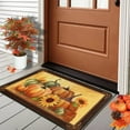 thumbnail image 5 of SHENGXINY 1PCS Halloween Front Door Mat with Pumpkin Patterned , Absorbent Muddy Dirt , Heavy Duty Durable Waterproof Super Absorbent Welcome Mat, Home Decorative 1'4'x1'11' Brown, 5 of 6