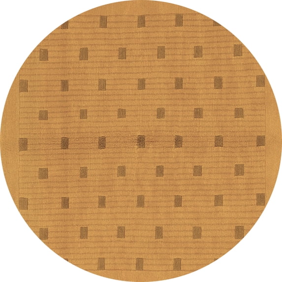 Ahgly Company Indoor Round Abstract Brown Modern Area Rugs, 7' Round