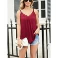 thumbnail image 4 of Sociala Casual Summer Lace V Neck Camisole Tops for Women Built in Bra Sleeveless Tops S-3XL, 4 of 6