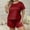 Wine, variant on Tdoqot Womens Plus Size Pajama Sets- Short Sleeve Soft Loose Fit Casual Summer Sleepwear Shirts and Shorts Black Size XL-5XL