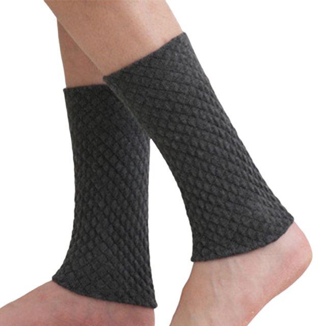 Minnieouse 1 par de calcetines calentadores de piernas para mujer, para otoño e invierno, portátiles, gruesos, cálidos, para mantener el calor, Accesorios de disfraces Gris oscuro
