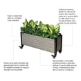 thumbnail image 5 of Everbloom 36" x 12" x 17" Gray and Black Wood, Plastic and Steel Planter Box, 5 of 8