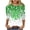 B, variant on St Patty's Day Shirt Women 2026 Casual Plus Size 3/4 Sleeve Irish Clover Shirts Funny Saint Patrick's Tunic Tops