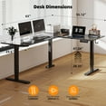 thumbnail image 2 of 63" L Shaped Electric Standing Desk, Height Adjustable Stand up Corner Desk, Sit Stand Home Office Desk with Splice Board, Black, 2 of 8