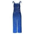 thumbnail image 4 of Women's Summer Jumpsuits Boho Wide Leg Overalls Casual Loose Rompers with Pockets 2025 Blue XXXXXL, 4 of 5