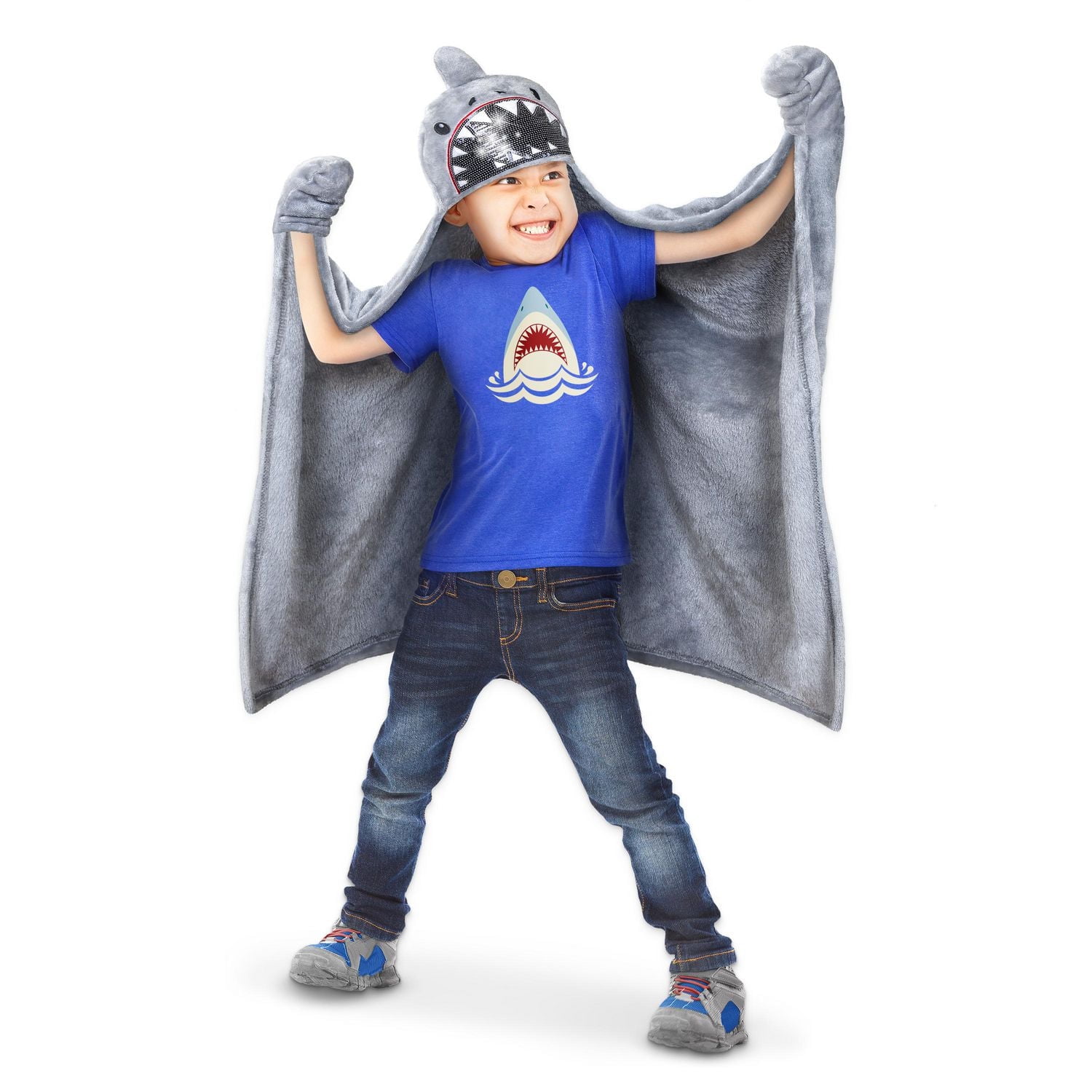 Kid's Hooded Throw, Shark, 30"x50"