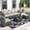 Gray, variant on DSstyles 7-Piece Patio Sectional Sofa Set, All-Weather PE Rattan Wicker Outdoor Couch with Thick Cushions & Glass Coffee Table - Modular Conversation Furniture for Garden,Patio- Light Gray Cushion