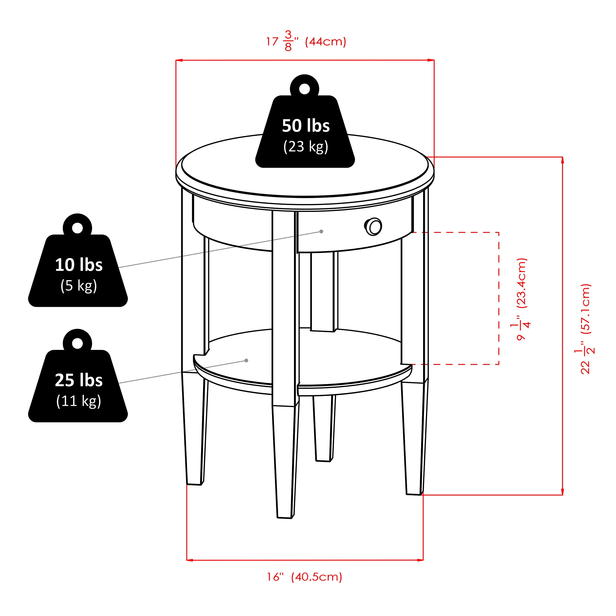 Winsome Concord Accent End Table, Walnut Finish