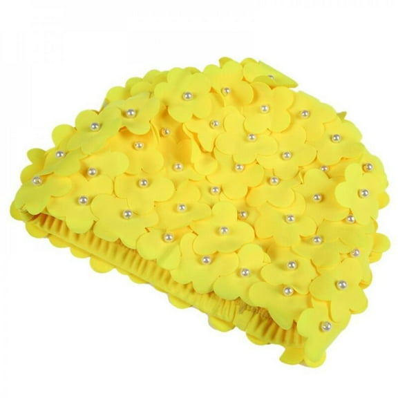 BTGUY Summer Women Swim Pool Beach Swimming Cap Attractive Hat Free size for Women Petals Bathing Cap