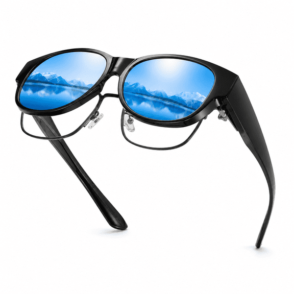 Polarized Sunglasses Fit Over Glasses for Men Women, Oversized Square Sun Glasses UV400 Protection Shades