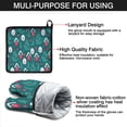 thumbnail image 7 of Dark Teal Christmas Village Pattern Kitchen Oven Mitt and Pot Holder Sets 2 Pcs for Baking, Cooking and Grilling, Heat Resistant Up To 392 °F, 7 of 7