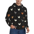 thumbnail image 2 of Picia Funny Chicken Pattern Casual Men's Hoodie - Lightweight Hooded Sweatshirt with Kangaroo Pocket, Comfortable Pullover for Everyday, Travel-3X-Large, 2 of 7