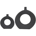 thumbnail image 6 of CosmoLiving by Cosmopolitan 10", 15"H Ceramic Modern Vase, Black, 2-Piece, 6 of 6