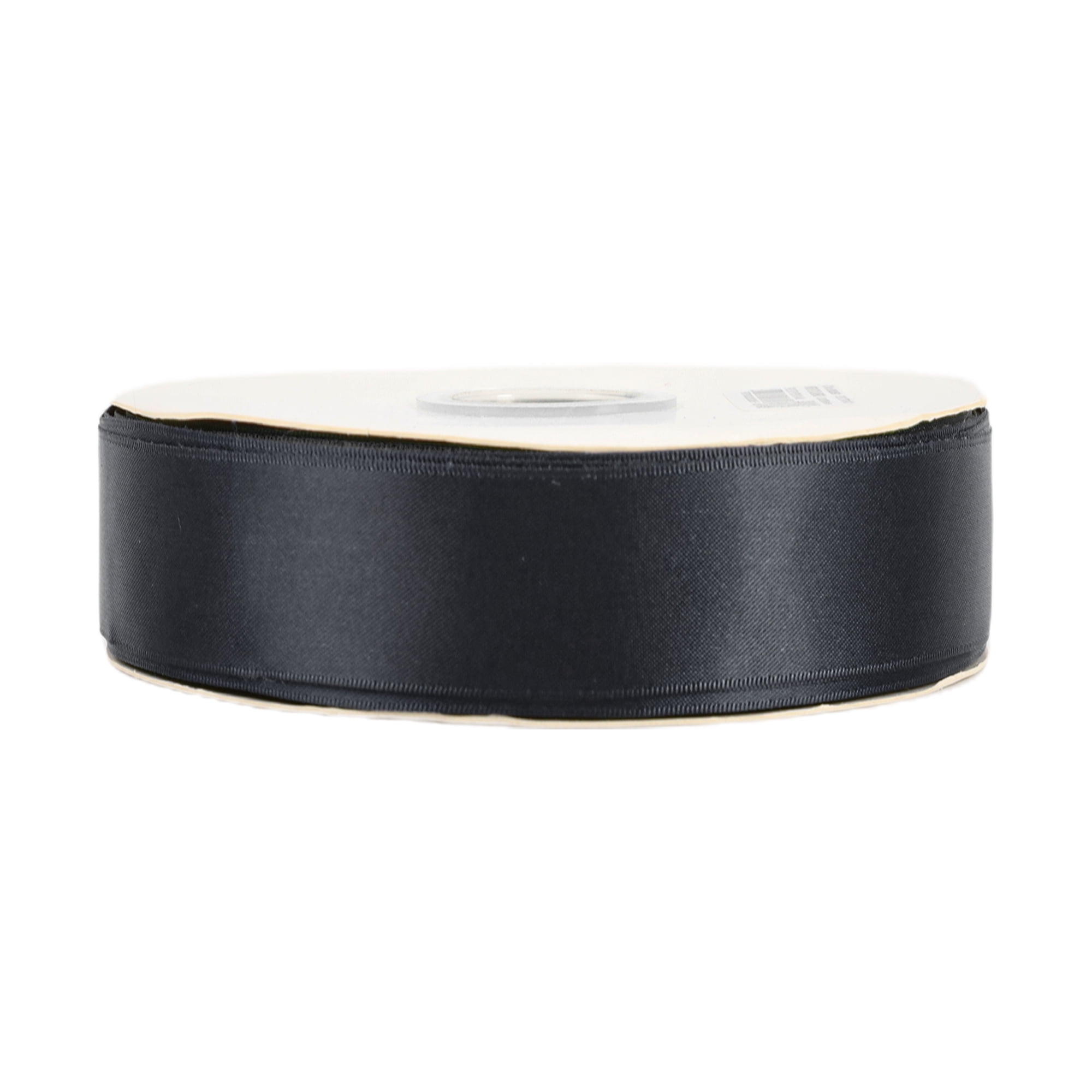LaRibbons 1 1/2" Black Single Face Satin Ribbon, 50 Yard