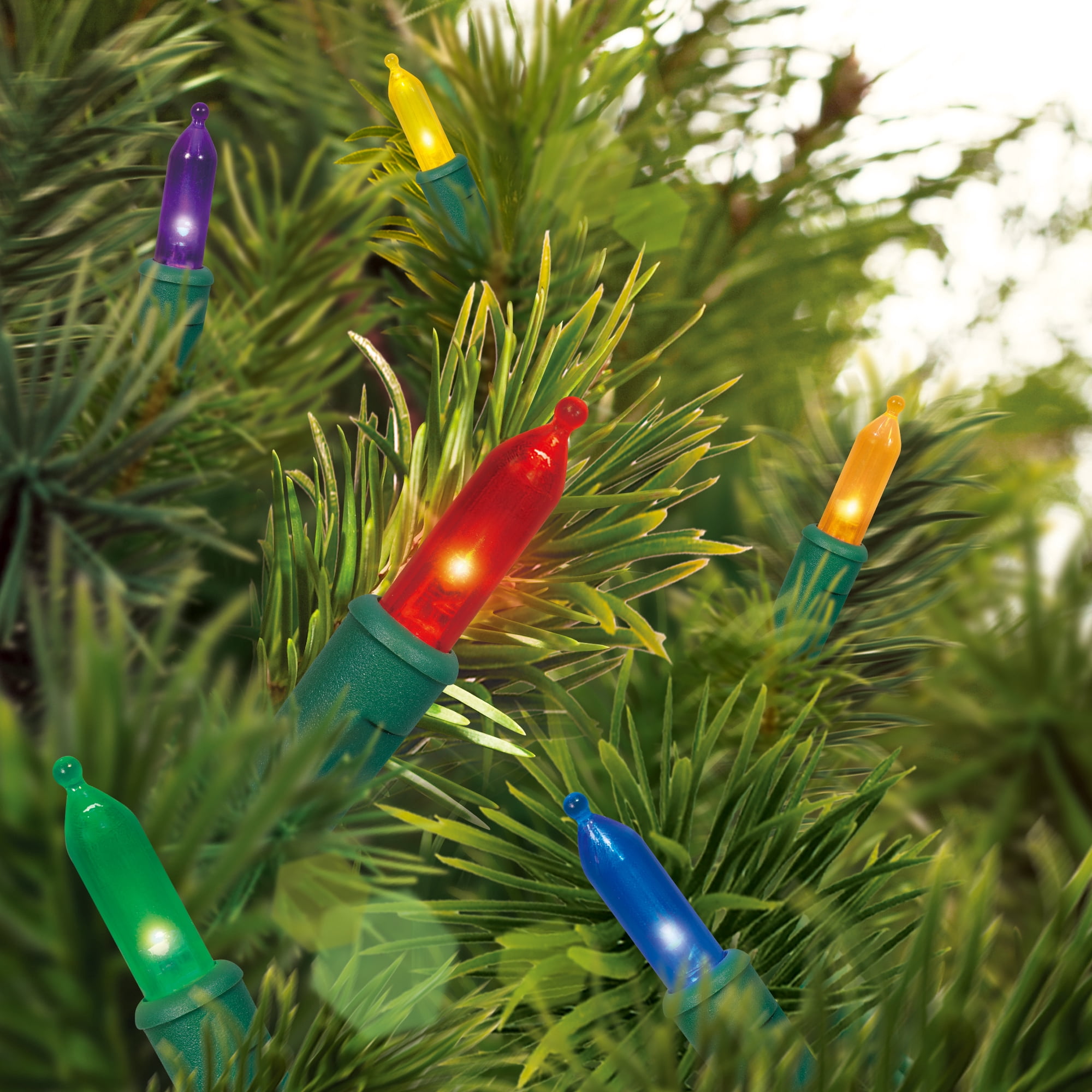 Indoor/Outdoor 100-Count LED Mini Christmas String Lights, Multicolor, 19.5', by Holiday Time