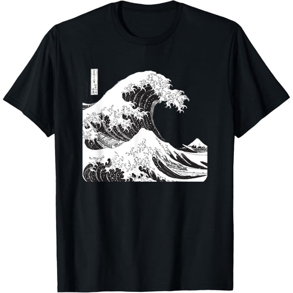 Black And White Great Wave off Kanagawa Tee Gift Unisex T-Shirt