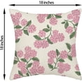 thumbnail image 6 of Preppy Pink Spring Pillow Covers 18x18 Inch 2 Pcs Green Hydrangea Flower Decor Throw Pillows Vintage Floral Seasonal Summer Outdoor Decoration Pillowcase Linen Cushion Cover for Couch Sofa, 6 of 6