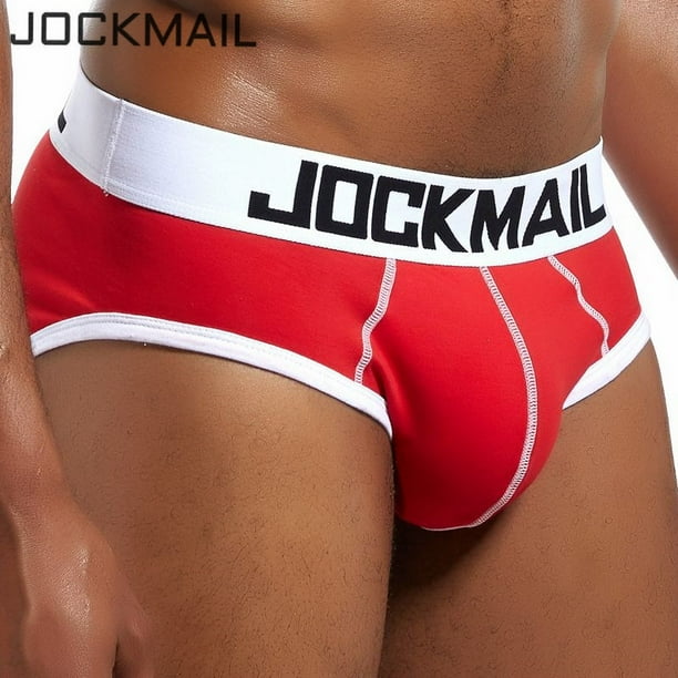 JOCKMAIL ropa interior Sexy para hombre Calzoncillos Cuecas Calzoncillos ropa interior Gay bolsa convexa en U bragas masculinas de algodon transpirable pantalones cortos Tan Jianjun unisex Bodega Aurr...