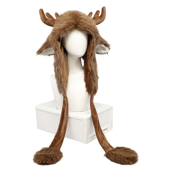 Santa hats Winter Reindeer Hat With Ear Lined Thermal Ear For Cold Weather Outdoor Activities small santa hats