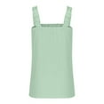 thumbnail image 4 of Wycnly Womens Tank Tops Casual Lightweight Linen Loose Elastic Strap Tops Summer Fashion Solid Square Neck Sleeveless Shirts Blouse Green m, 4 of 5