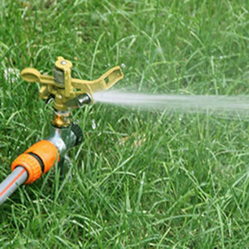 Water Sprinkler Garden Lawn Impulse Metal Spike Grass Hose 360 Degree Z8 
