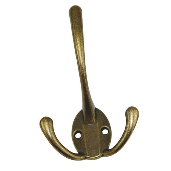 Alloy Coat Hooks Rustic Double Hook Hanger for Clothes Jacket Robe Keychains Bronze
