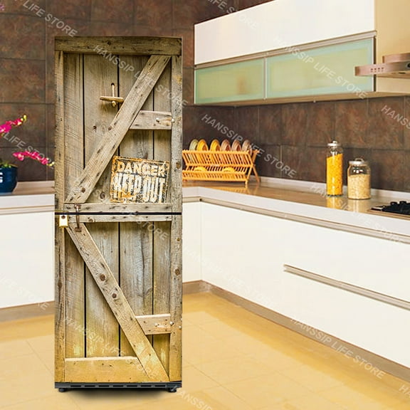 Customized 3D Refrigerator Sticker Self-Adhesive Wallpaper Home ration Kitchen Poster Freezer Fridge Door r Decals Mural