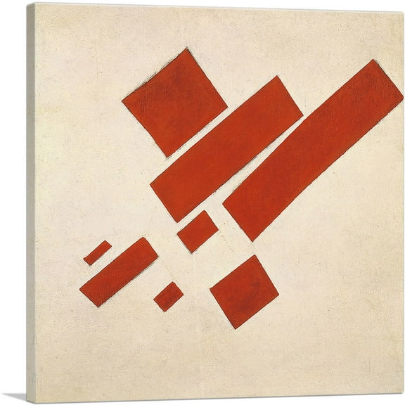 ARTCANVAS Suprematism With Eight Red Rectangles 1915 Canvas Art Print by Kazimir Malevich - Size: 18" x 18" (0.75" Deep)