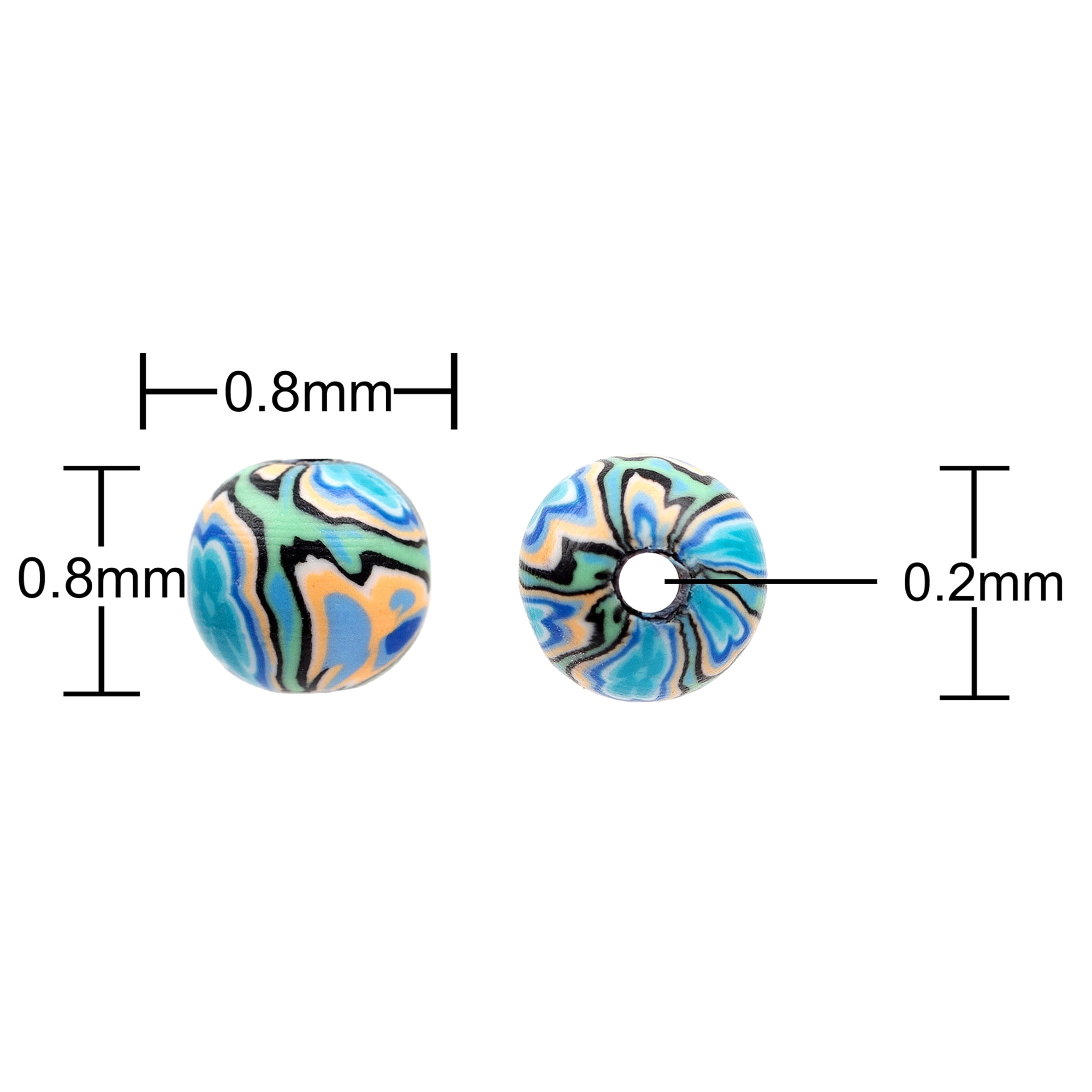 Cousin DIY Multi-Color Polymer Clay Beads, 2-Strand, 14 Inches, 46 Piece Set for Adults