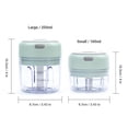 thumbnail image 2 of Electric Mini Food Processor Wireless Garlic Chopper Meat Vegetable Cutter Portable Cordless Mincer Food Slicer and Powerful Chopper for Chili Vegetable Nuts by KAUKKO（100ml+250ml Green）, 2 of 5