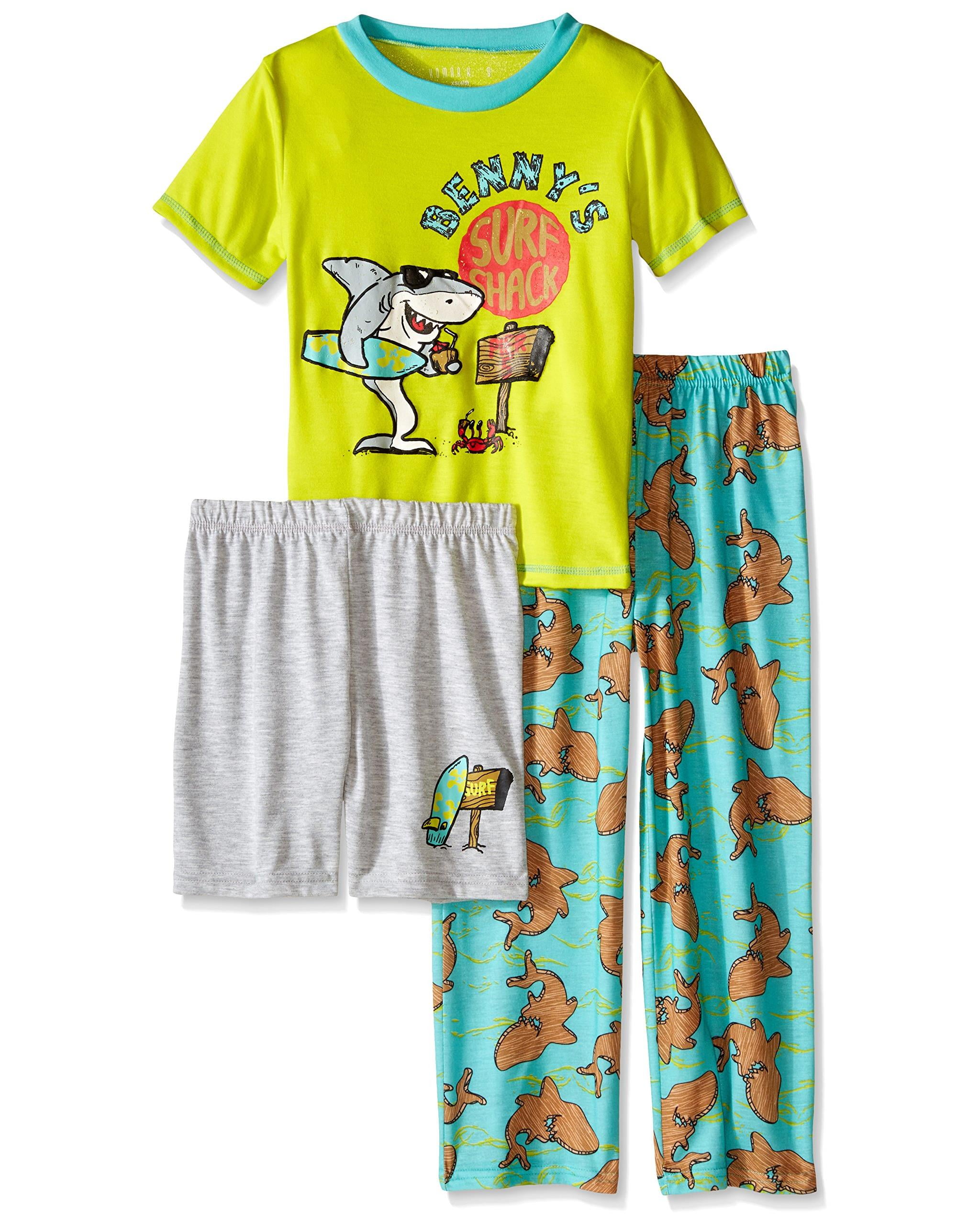 Komar Kids Boys Pajama Surfer Top, Pants and Boxer Shorts Sleepwear ...