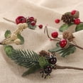 thumbnail image 4 of Palillos navideños artificiales, palitos de flores nevados, adornos de piñas que aportan un encanto rústico a la decoración de tu árbol de Navidad, seguros para el medio ambiente y los seres humanos,, 4 of 5