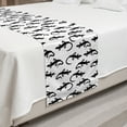 thumbnail image 2 of Salamander Bed Runner, Monochrome Illustration of Repeating Crawling Wildlife Animal, Decorative Accent Bedding Scarf for Hotels Homes and Guestrooms, King, Charcoal Grey White, by Ambesonne, 2 of 2