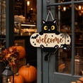 thumbnail image 6 of Halloween Black Cat Welcome Sign, Decorative Wooden Front Door Hanging Plaque Ornament for Porch Wall Home Entryway Decor, 6 of 7