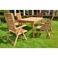 thumbnail image 2 of Teak Dining Set:6 Seater 7 Pc - 83" Rectangle Table And 6 Ashley Reclining Arm Chairs Outdoor Patio Grade-A Teak Wood WholesaleTeak #WMDSAS8, 2 of 4