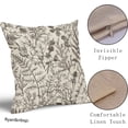thumbnail image 4 of Ryan&nbsp; Dark Brown Floral Pillow Covers Set 2, 18x18 in, Botanical Print Vintage Spring Flower Plant Cream Decorative Throw Pillow Cases Outdoor Farmhouse Cushion Covers Decor for Sofa Couch Bed, 4 of 5