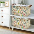 thumbnail image 2 of Yayeee Foldable Storage Basket for Shelves with Handles Waterproof Cloth Bins, Beige Cartoon Animals, 2 of 7