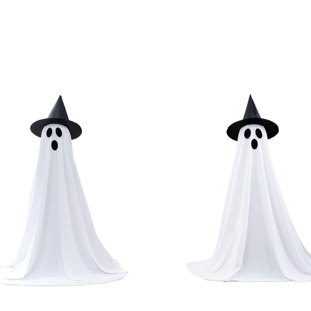 2 paquetes de decoraciones de Halloween al aire libre, decoraciones de fiesta de Halloween en interiores, decoración de fantasmas espeluznantes con luces de cadena de control remoto, luces de fantasma