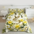 thumbnail image 2 of Castle Fairy Boys Girls Animal Rabbit Flying Butterflies Full Size Comforter Sets 3-Piece,Chic Floral Narcissus Bedding Comforter Set,Retro Vintage Aesthetic Lightweight Bedding Sets, 2 of 8