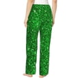 thumbnail image 3 of Balery Green Glitter print Women's Pajama Pants,Ultra Lightweight Pjs,Lounge Pant-Large, 3 of 9