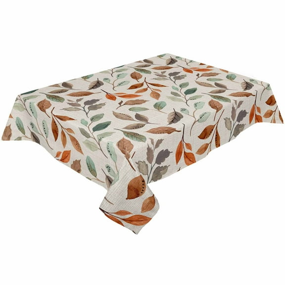 Fall Leaves Rectangle Tablecloths 54x79,Autumn Botanical Farmhouse Plant Leaf Table Cloth Table Cover Indoor/Outdoor Tabletop Decor for Wedding Holiday Party Dinner Baby Shower